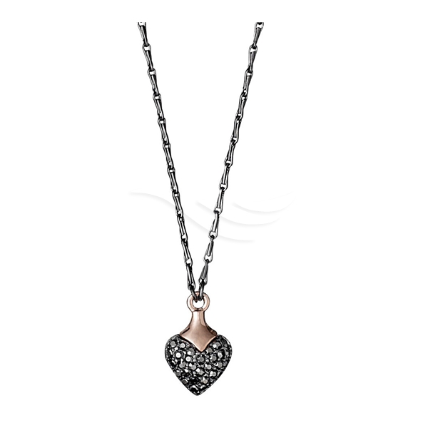 Shimmer Heart Hematite Necklace (Picture 1 of 2)