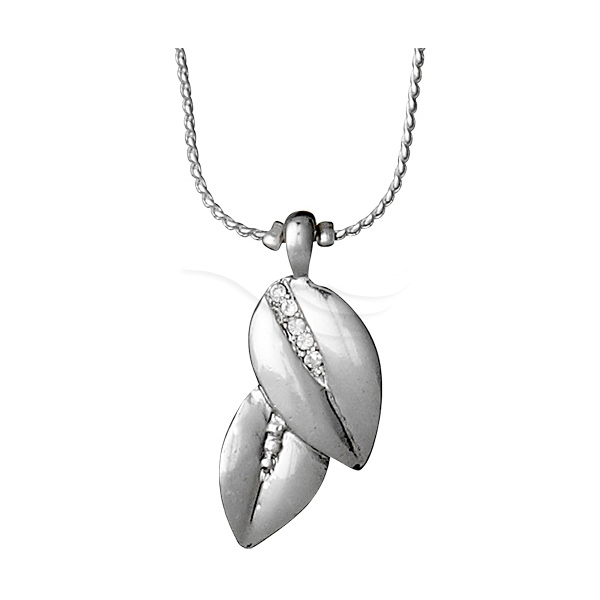 17142-6001 Leaves Necklace Silver Plated (Picture 1 of 2)