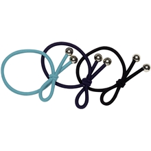 3 each - Blue Hair Ties With Small Bow