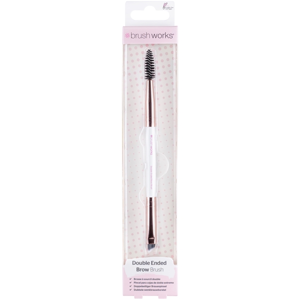 Brushworks Double Ended Brow Brush - White & Gold