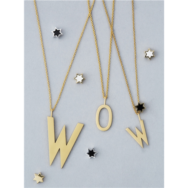 Design Letters Enamel Star Charm Gold Black (Picture 2 of 2)