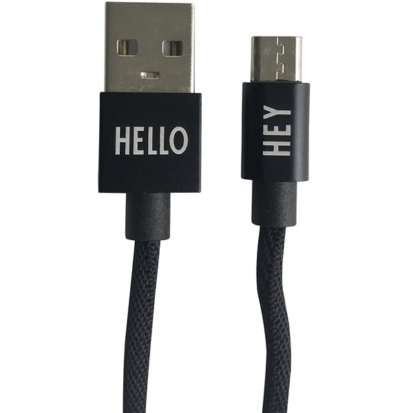 Design Letters Micro USB Cable 1 M Black (Picture 1 of 2)
