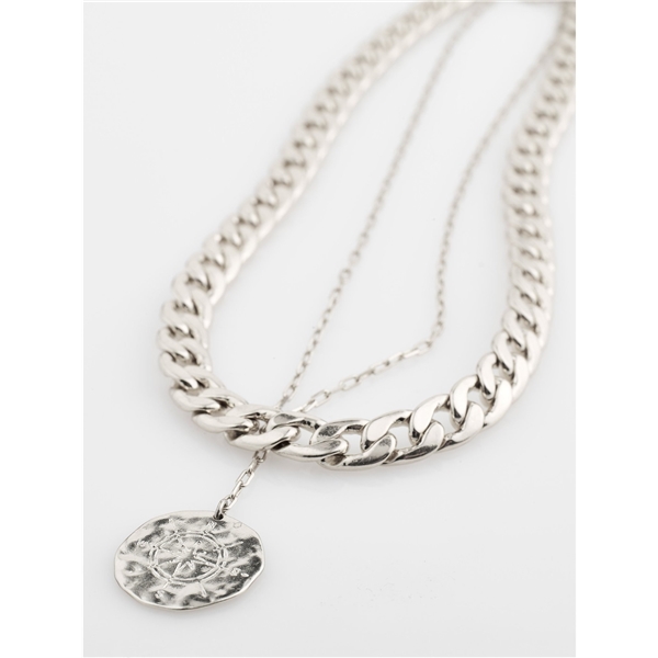 10211-6001 Compass Double Silver Plated Necklace (Picture 4 of 4)