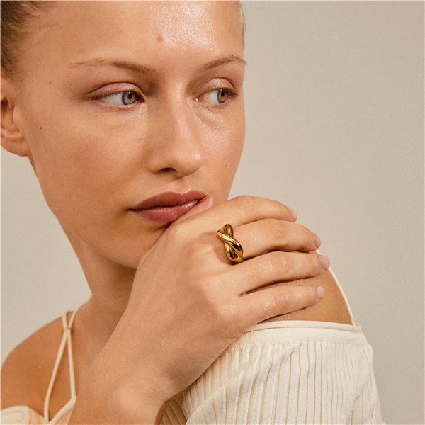 14214-2004 Belief Chunky Twist Ring Gold Plated (Picture 2 of 4)