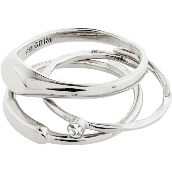 13221-6004 ECSTATIC Stackable Silver Rings 3 In 1 (Picture 1 of 2)