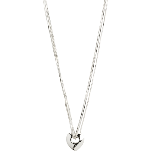 12234-6001 WAVE Heart Necklace Silver Plated (Picture 1 of 7)
