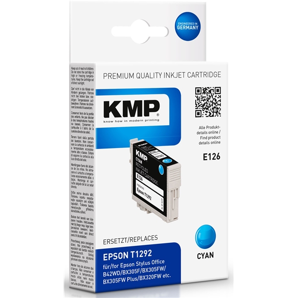 KMP E126 - Epson T1292 Cyan